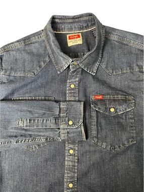Vintage Wrangler Denim Pearl Snap Western Shirt XL